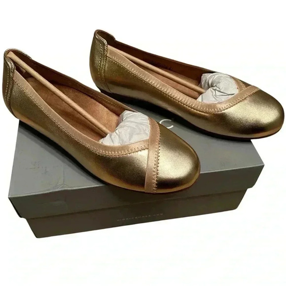 6.5 VIONIC Rose Gold Spark Caroll Metallic Ballet Flats, Brand New In Box - Picture 2 of 11